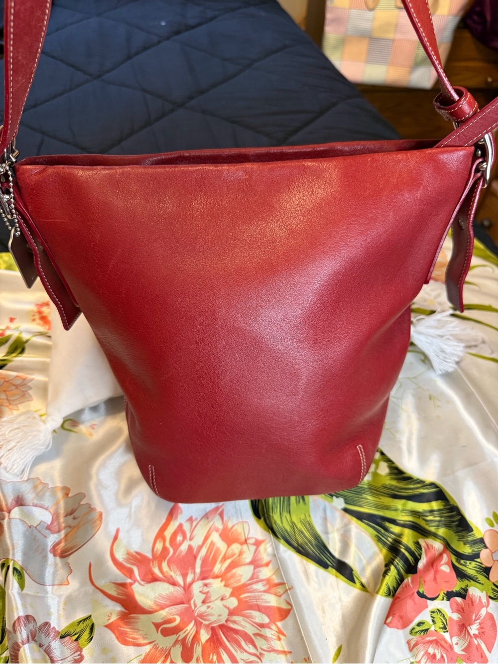 Coach Soho Legacy Red Leather Duffle Shoulder Bag | Vintage Coach